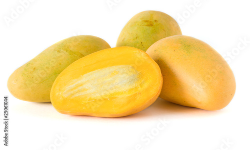 four mango isolated on white background