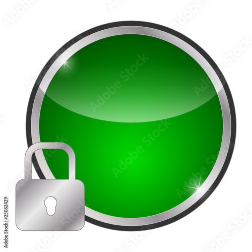 glossy green button - safety