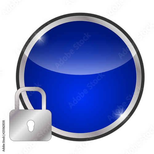 glossy blue icon - safety