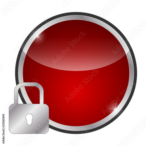 glossy red icon - safety