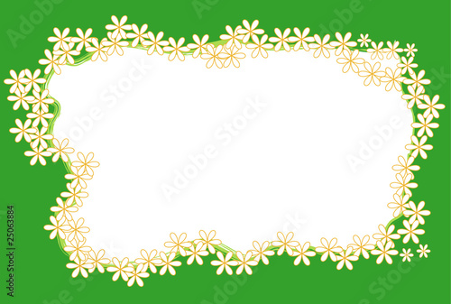 Abstract floral white frame for text, vector