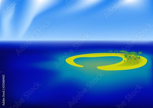 Atoll in an ocean
