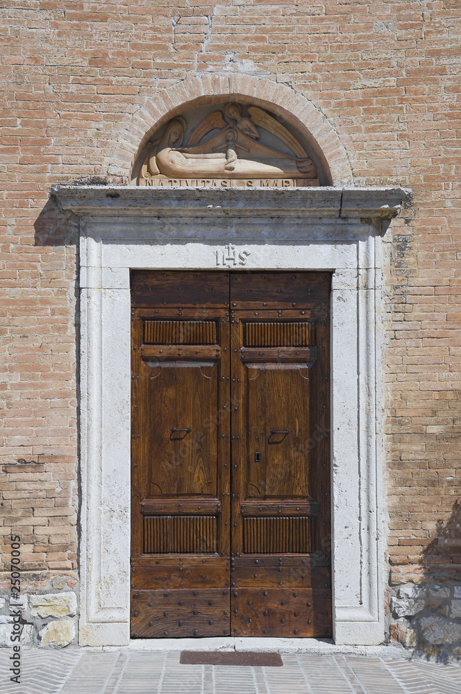 St. Maria del Serraglio Portal Church. Corciano. Umbria.