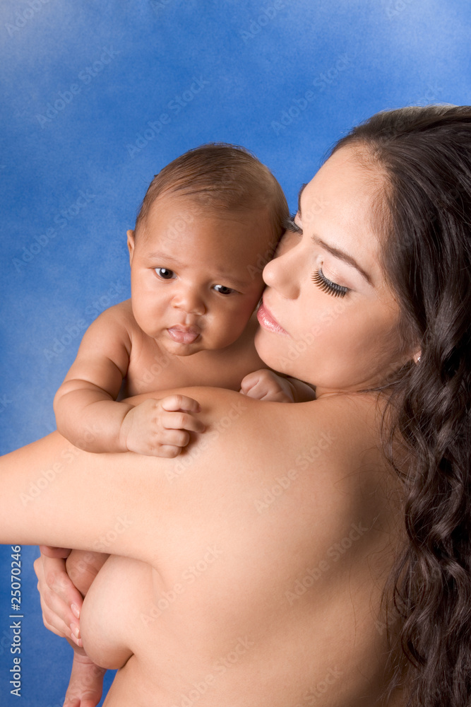 ethnic Latina mother with her baby boy son ethnic Latina mother with her baby boy son
