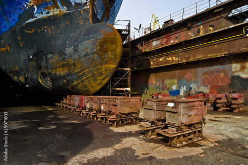 Ship in the dry dock
