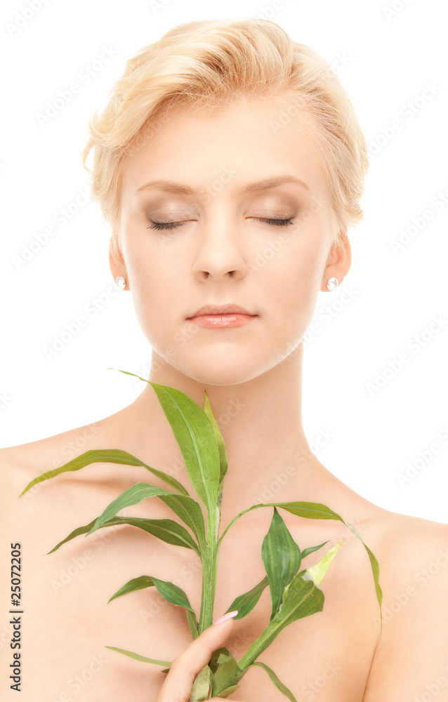woman with sprout woman with sprout