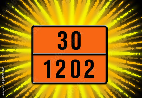 Gefahrgut Schild Diesel Lkw