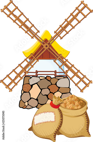 windmill and bags