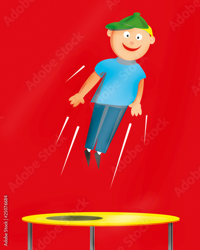 Kind Trampolin Spaß Spiel Sport