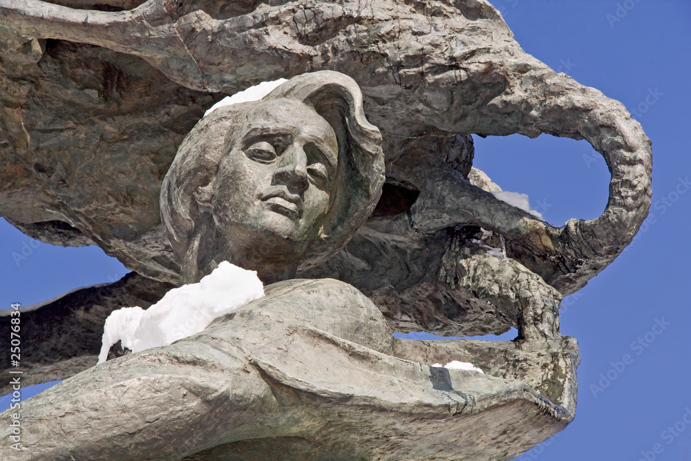 Detail of monument Frederic Chopin. Warsaw, Poland.