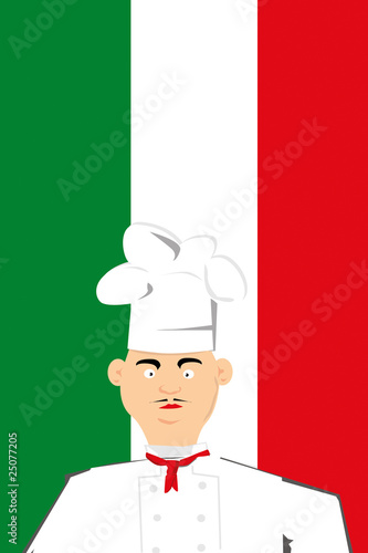 Koch aus Italien Flagge Kochmütze