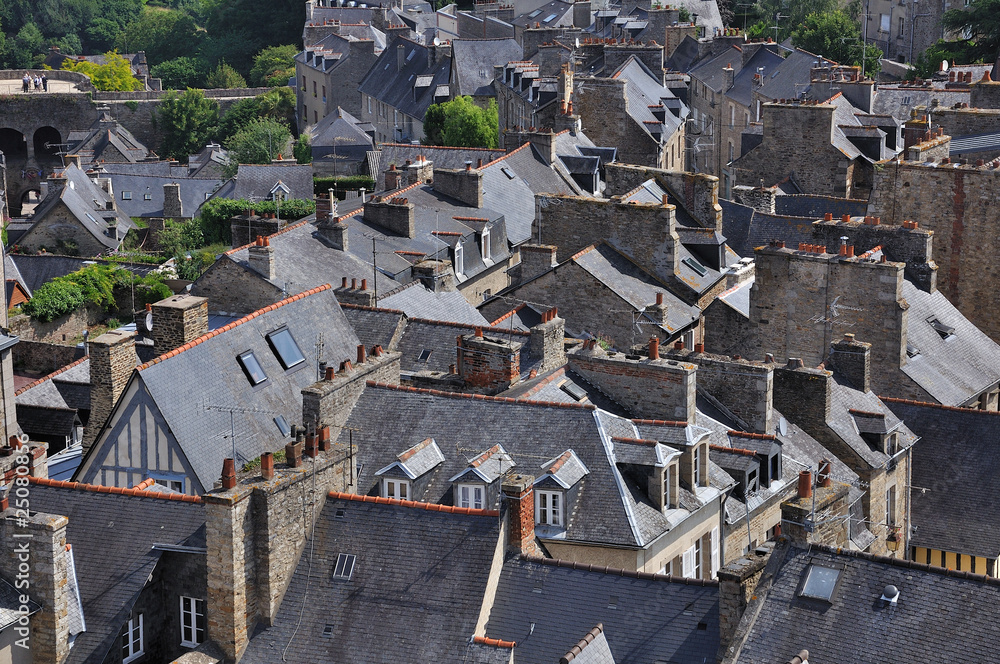 dinan,bretagna-panorama dalla torre dell'orologio