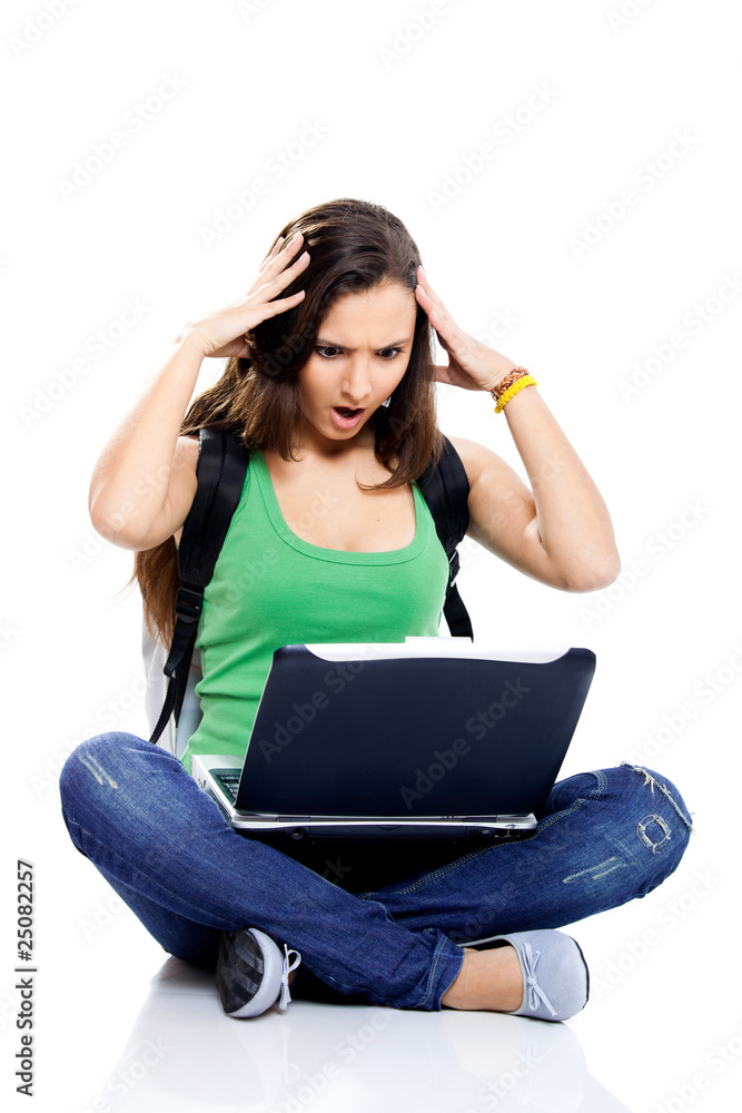 Worried female student