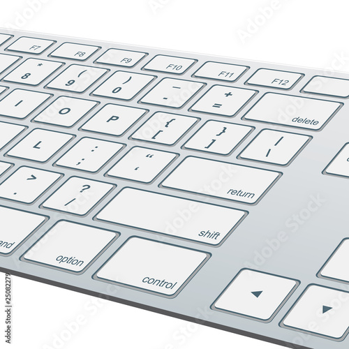 Close-up aluminium keyboard