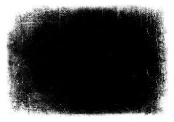 Grunge texture mask with space for text. Isolated edges.