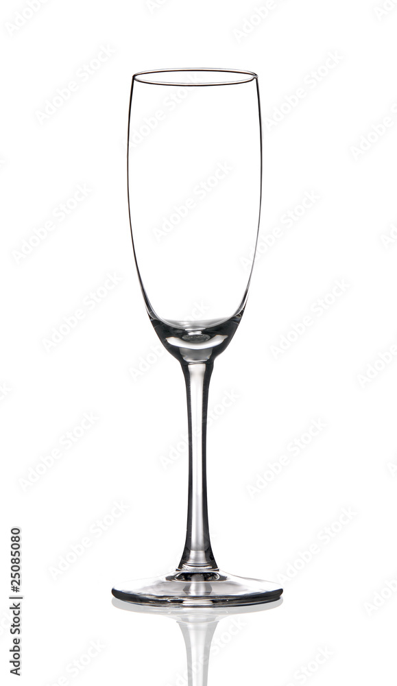 Single champagne glass.