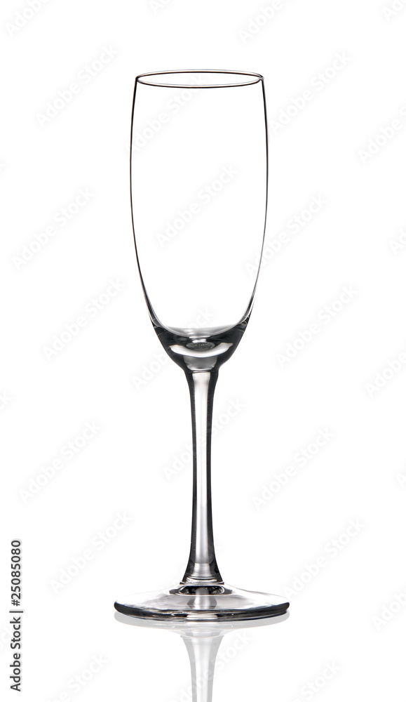 Single champagne glass. Single champagne glass.