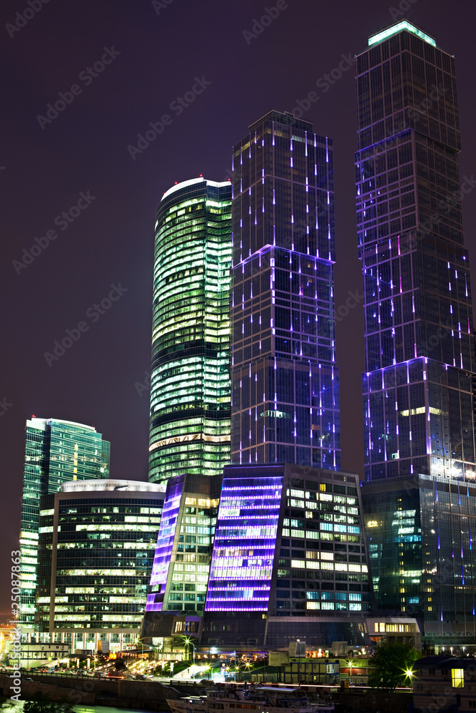 Skyscrapers at night
