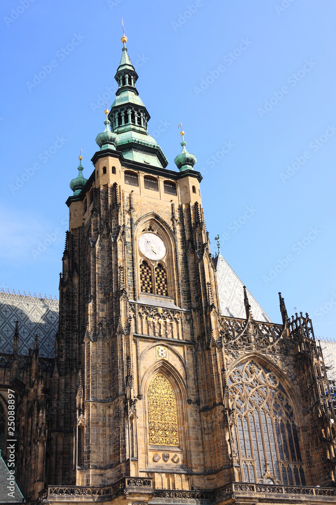 Beautiful gothic St. Vitus' Cathedral on Prague Castle