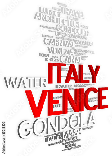 Venice (Italy) - 3D Typography Wallpaper