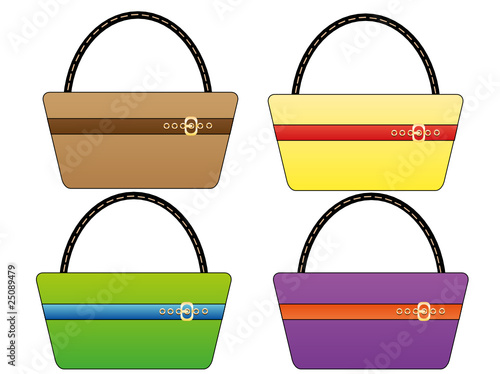 Handtasche in verschieden Farben - Vektor