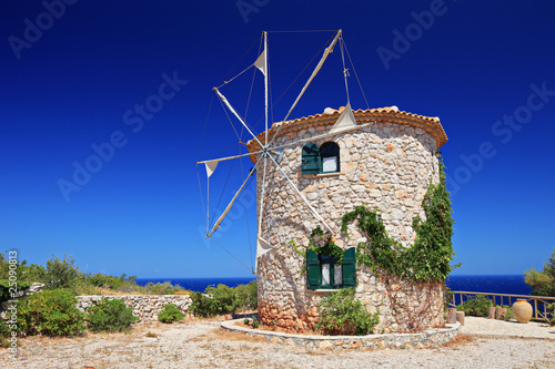 Windmill on Zakynthos island, Greece