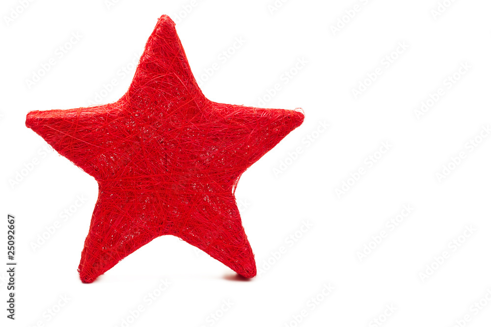 roter wollstern auf weissem hintergrund roter wollstern auf weissem hintergrund