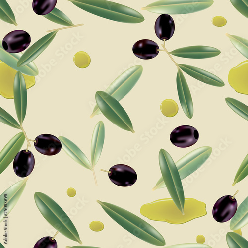 Seamless Realistic Olives Background