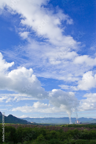 Smoke from electric plant, north of Thailand