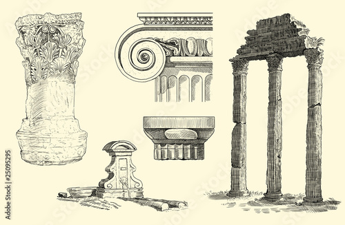 Illustration of old greek symbols photo