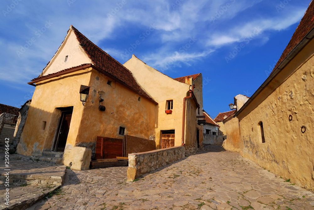 Rasnov fortress, narrow street, Transylvania