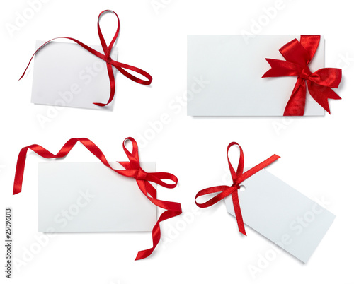red ribbon card note collection
