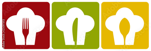 Icon chef restaurant set pattern.