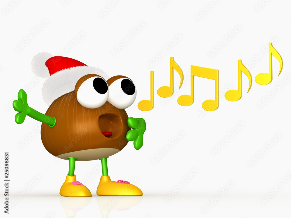 Naklejka premium singende Weihnachtshaselnuss