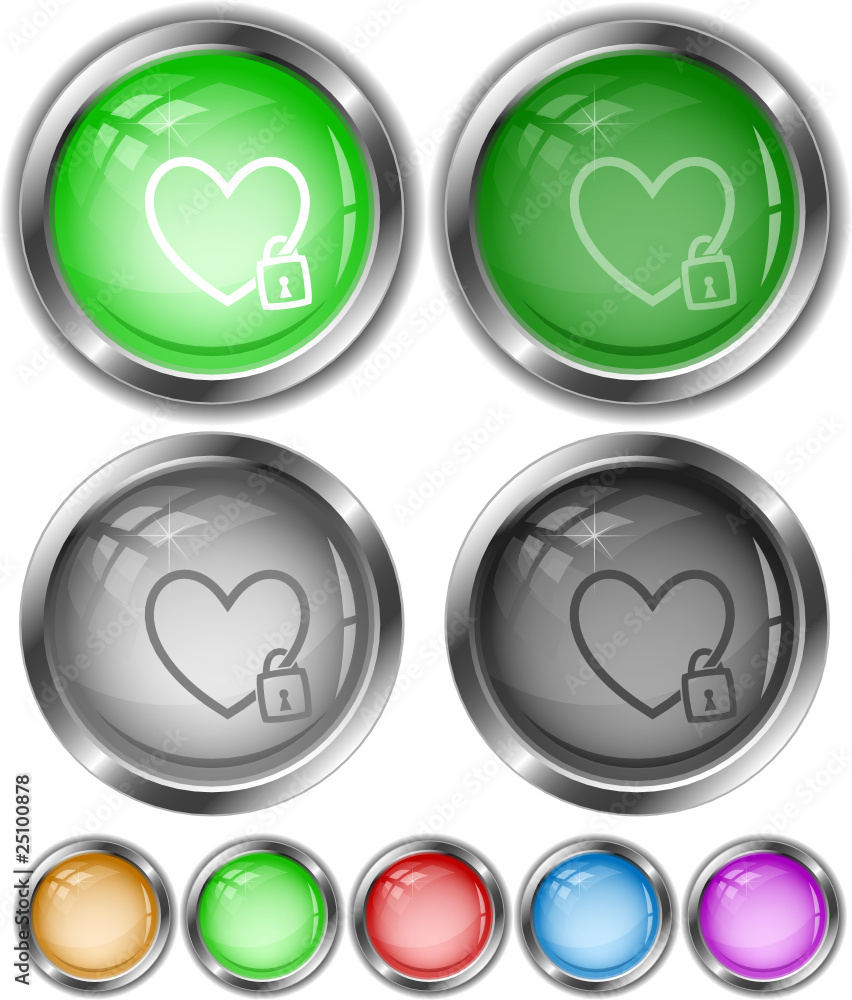 Closed heart. Vector internet buttons. Closed heart. Vector internet buttons.