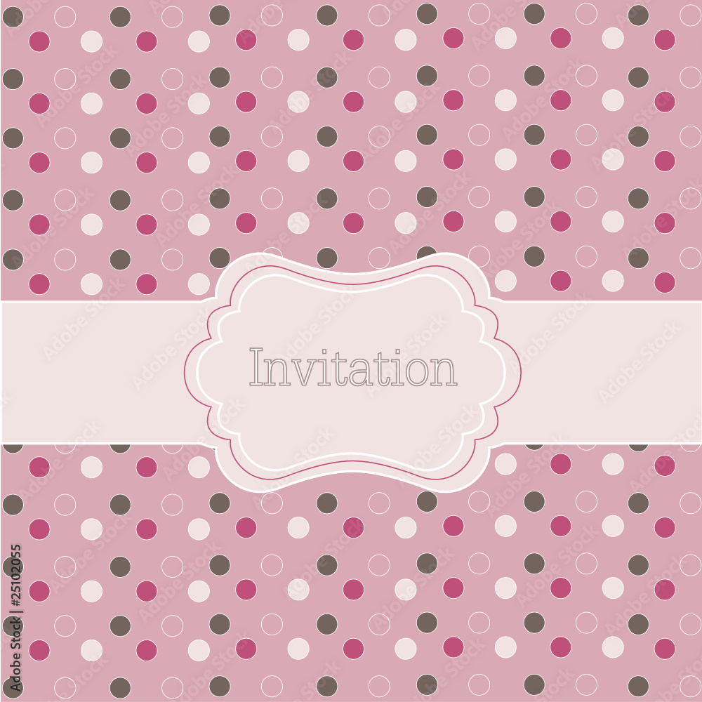 Polka dot design, frame on pink