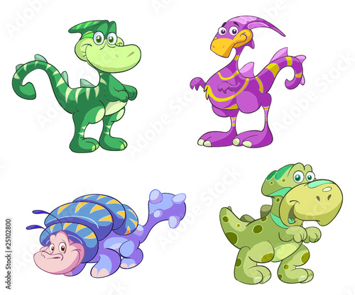 cute dinosaur vector set