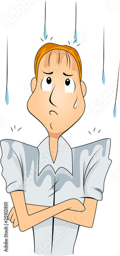 Man Drenched In Rain