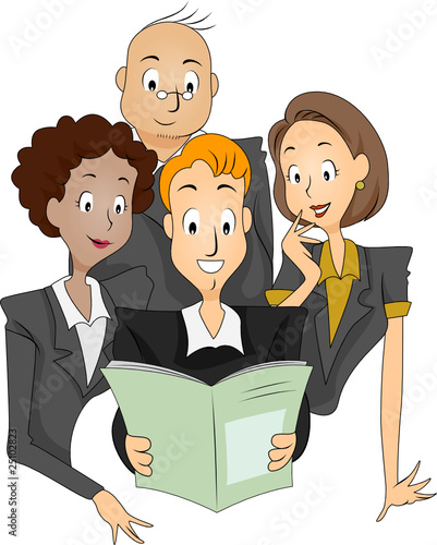 Business People Reading Com...