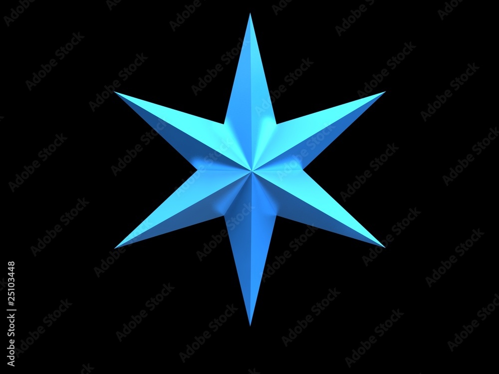 Blue Christmas star isolated over a black background Blue Christmas star isolated over a black background