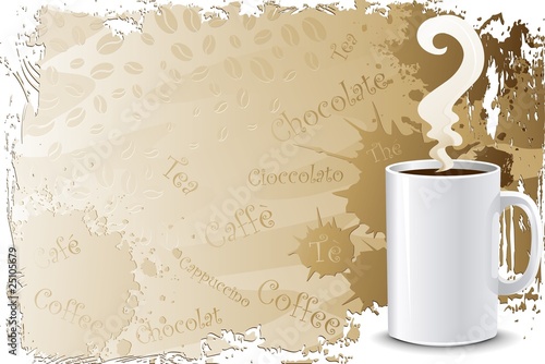 Tazza di Caffè Tè o Cioccolato Menu-Coffee Cup Menu-Vector