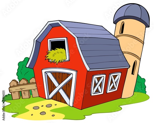 Cartoon red barn