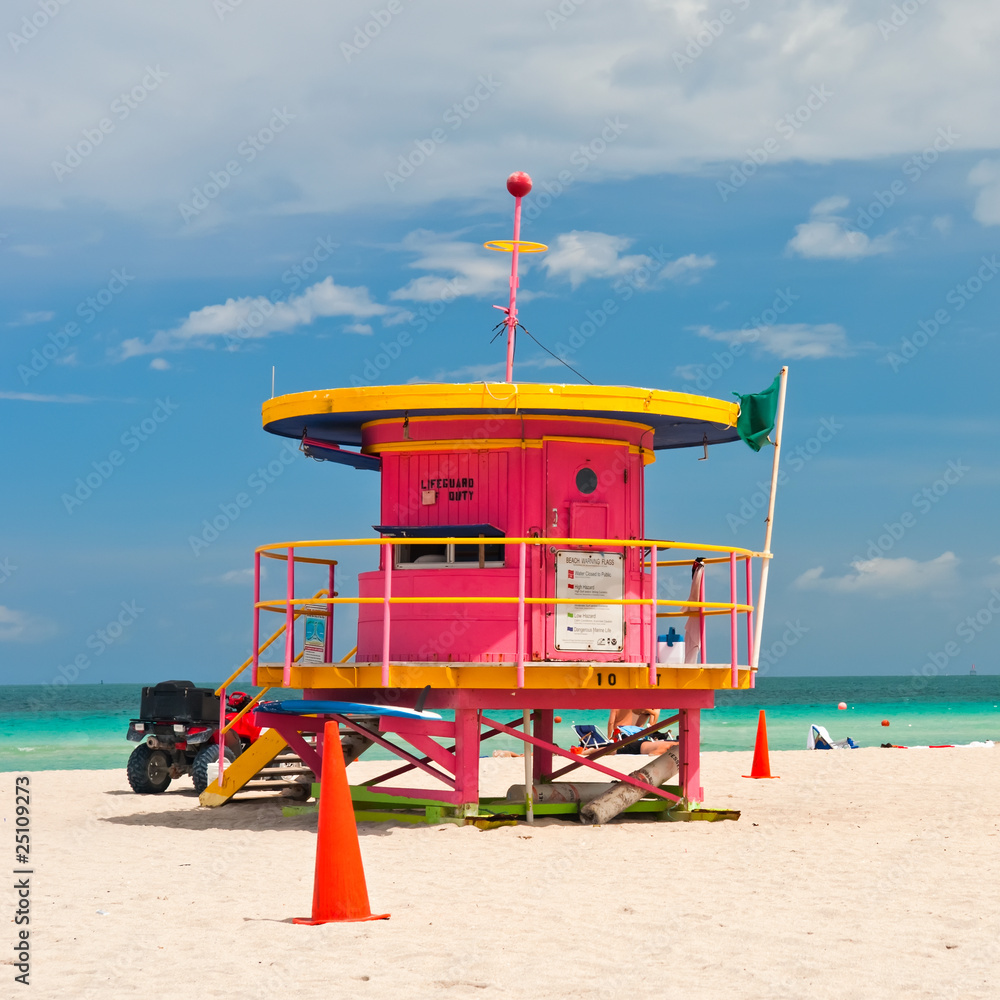 Lifeguard stand, South Beach, Miami, Florida Lifeguard stand, South Beach, Miami, Florida