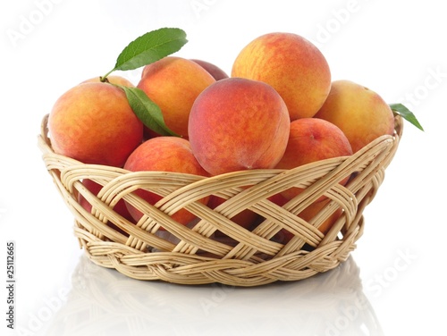 peaches in the basket