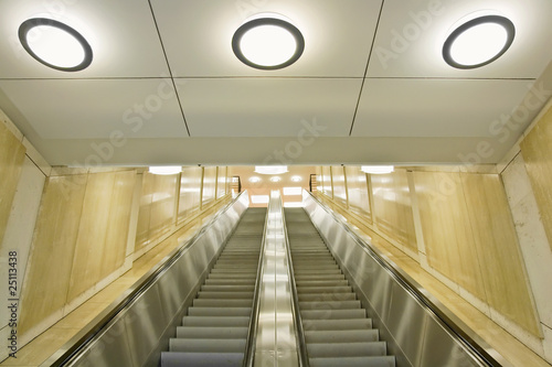 Modern interior with escalator. #25113438