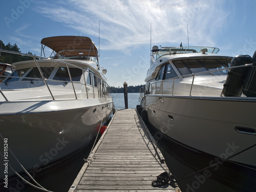 Pair of Yachts at Dock