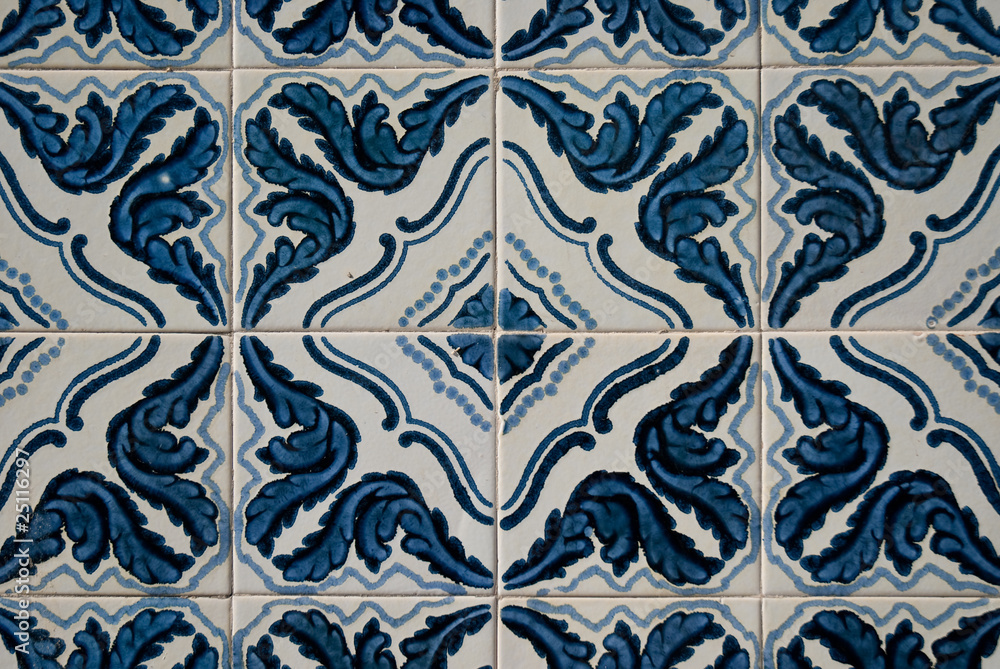 Traditional Portuguese glazed tiles