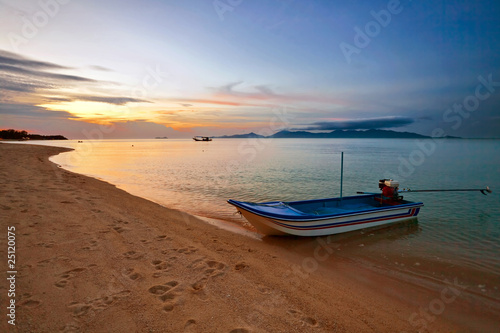 Tropical sunset on the beach. Thailand