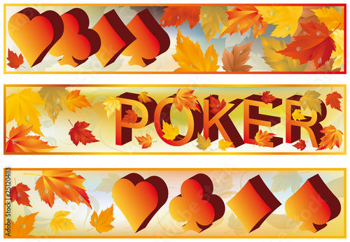 Poker autumn banners, vector