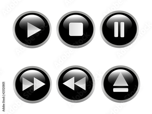 Play Stop Pause Buttons Vektor
